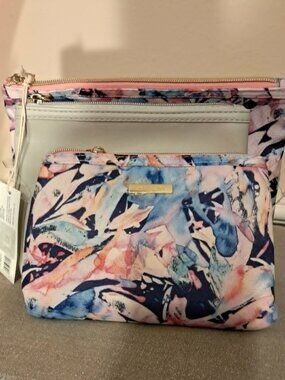 Sophia Joy 3Pc Makeup Pouch Set Travel Cosmetic Bags Organizer